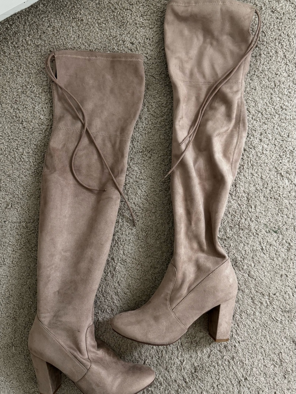 Chinese Laundry Over-the-Knee Block Heel Boots in Taupe, 8M